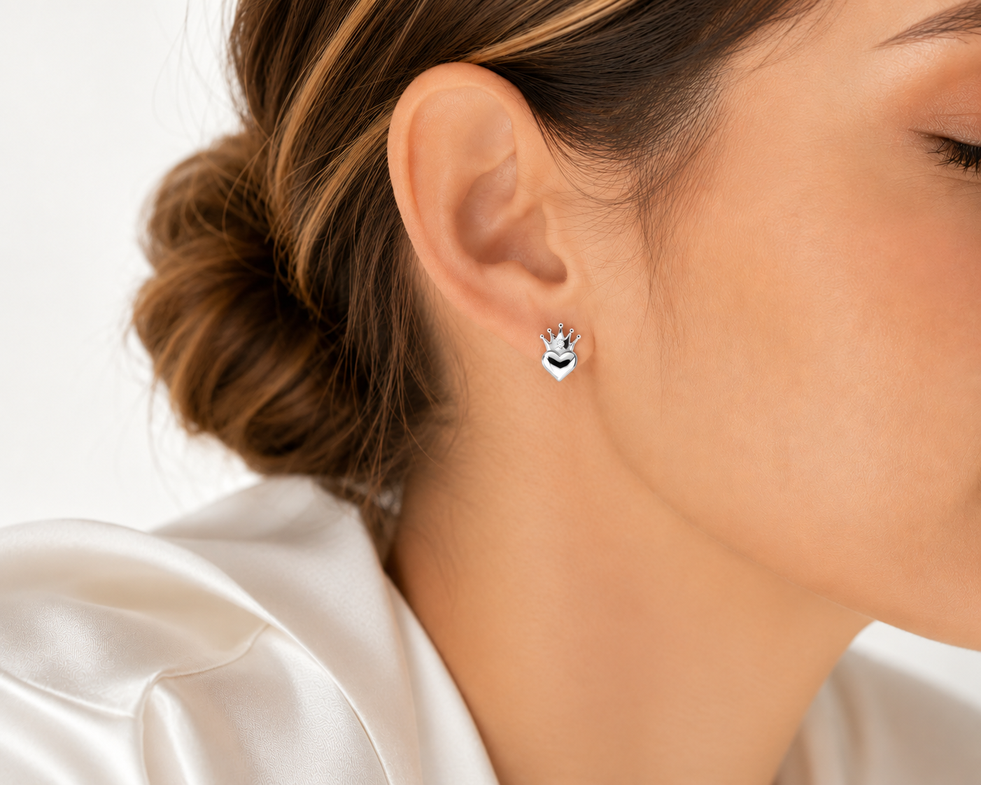AnLu Ohrstecker klein mit Zirkon – 925 Silber, rhodiniert