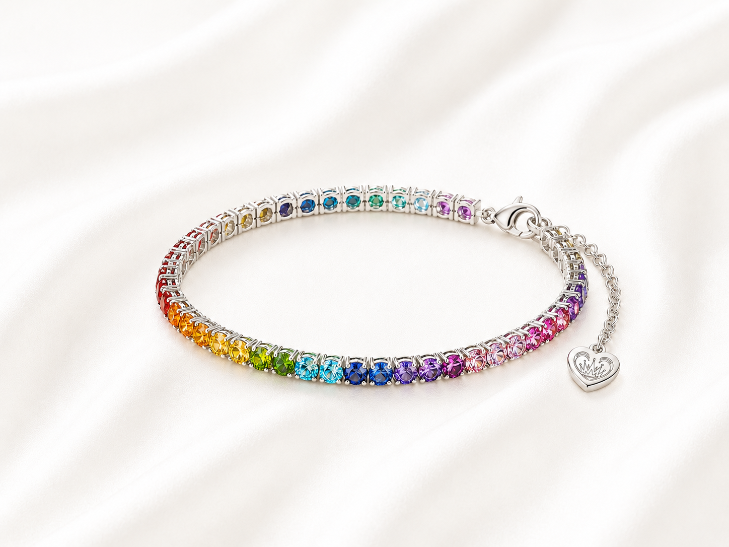 AnLu Tennisarmband Colour – 925 Silber, rhodiniert