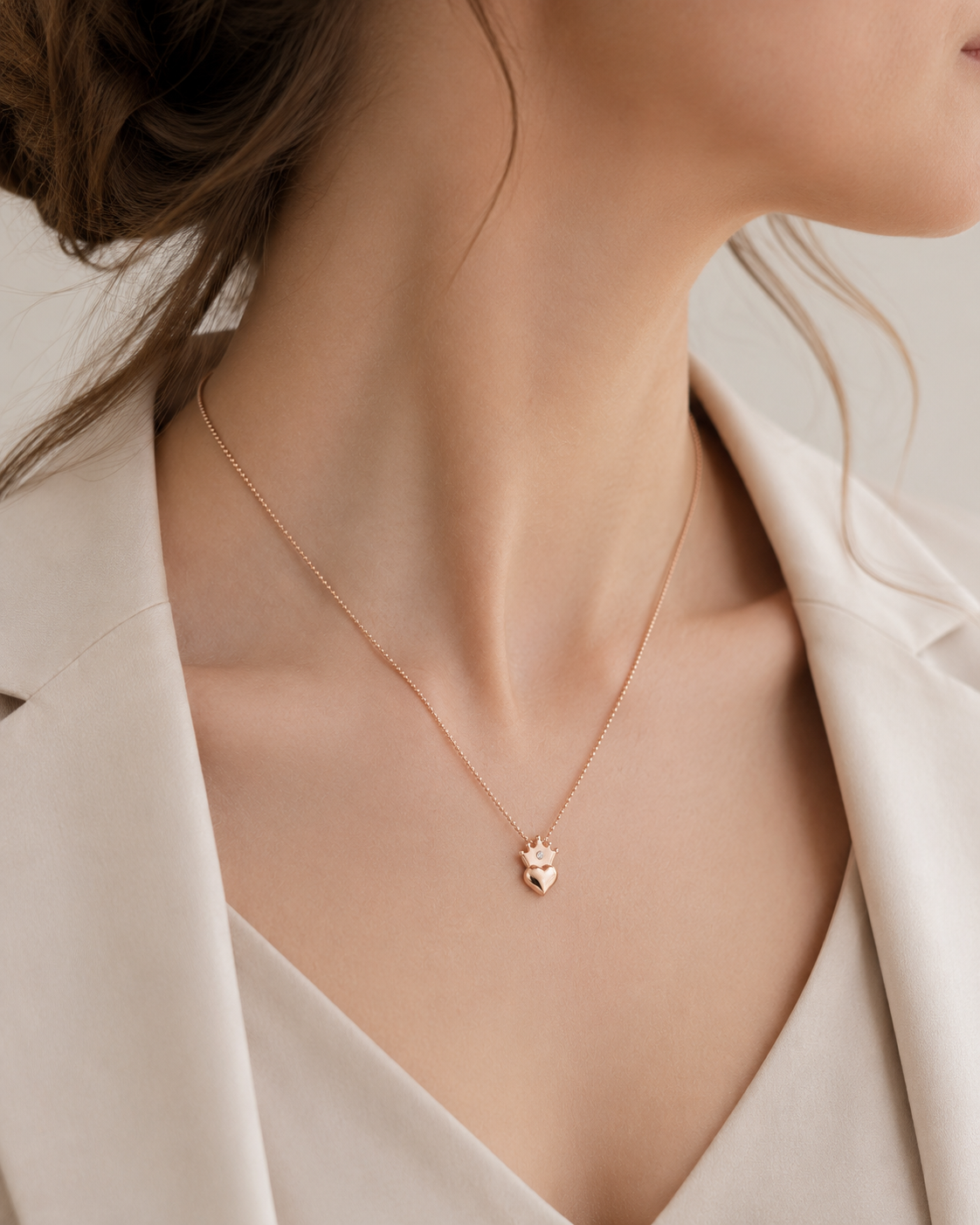 AnLu Petite Princess Halskette – 925 Silber, rosévergoldet