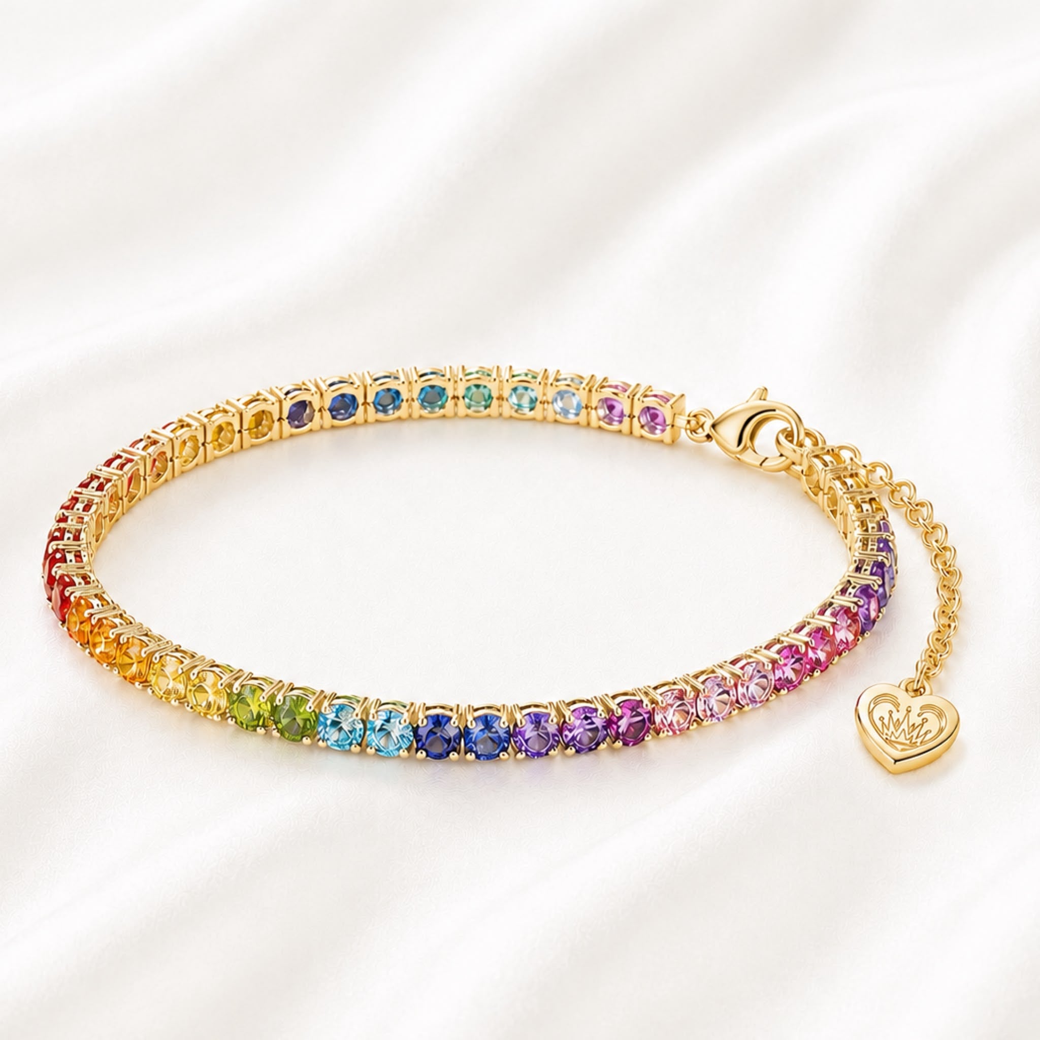 AnLu Multicolour Armband – 925 Silber, 18 Karat vergoldet