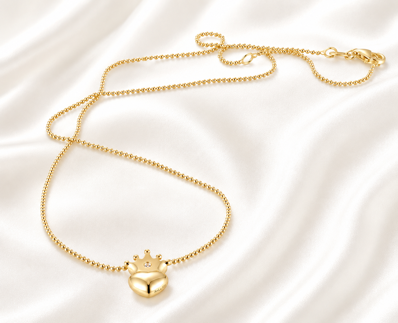 AnLu Petite Princess Halskette – 925 Silber,  18 Karat vergoldet