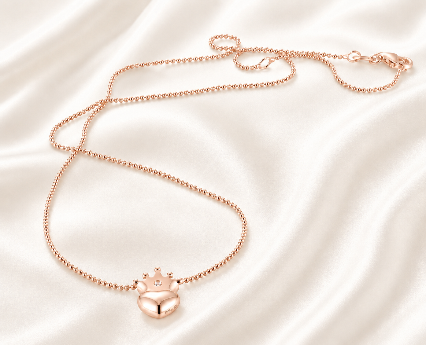AnLu Petite Princess Halskette – 925 Silber, rosévergoldet