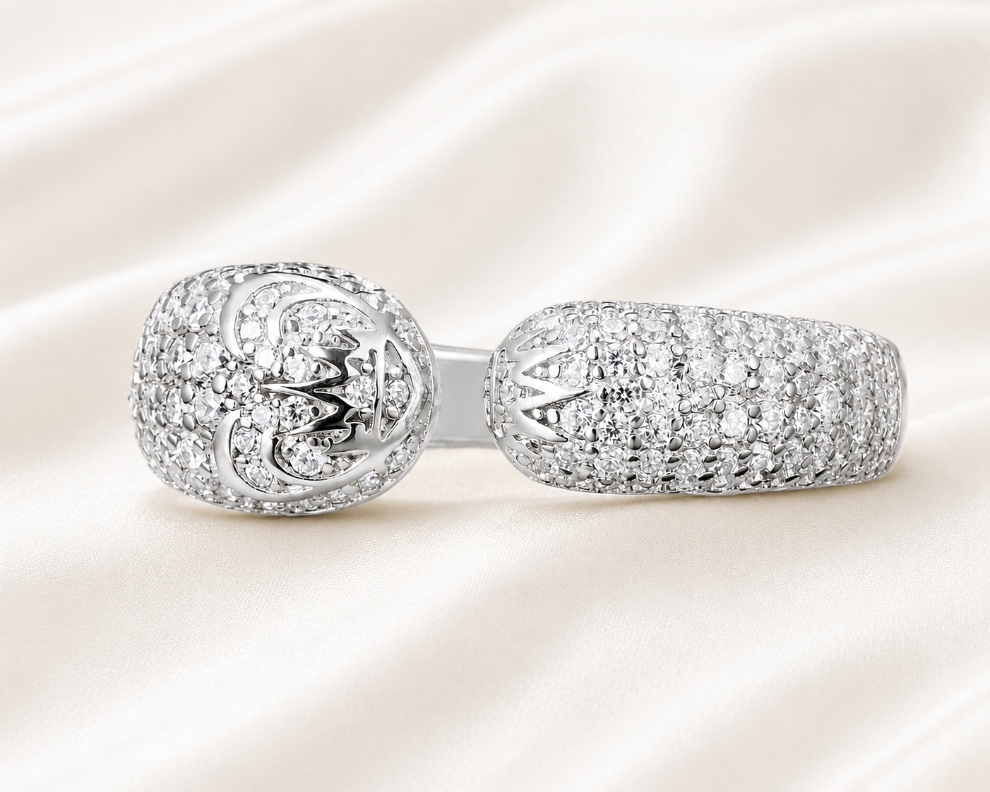 AnLu Herz-Krone Ring mit Premium Zirkonia – 925 Silber, rhodiniert