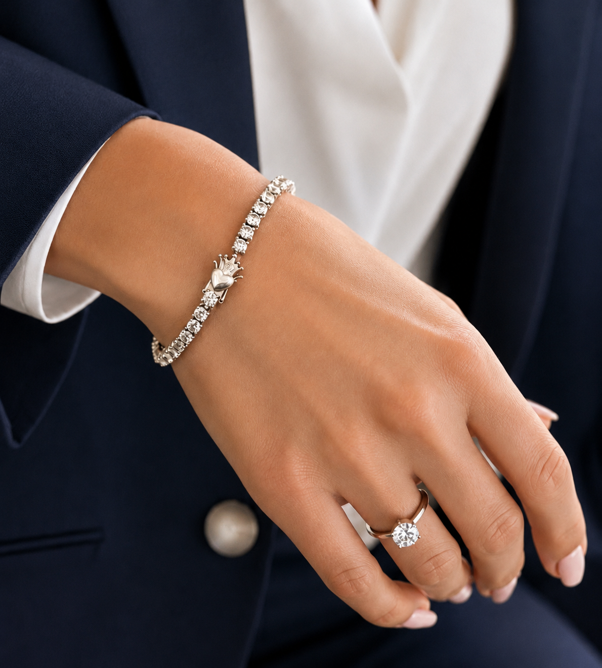AnLu Signature Tennisarmband – 925 Silber, rhodiniert