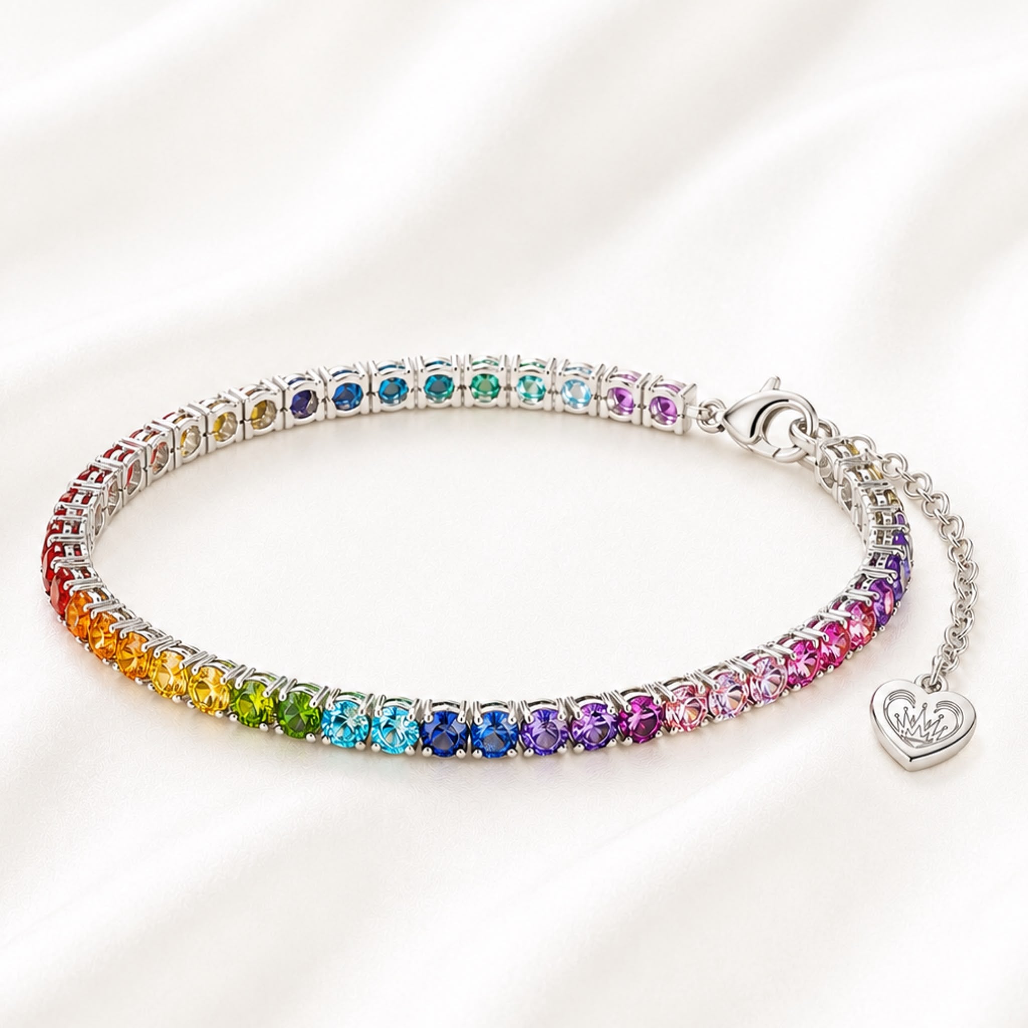 AnLu Multicolour Armband  – 925 Silber, rhodiniert