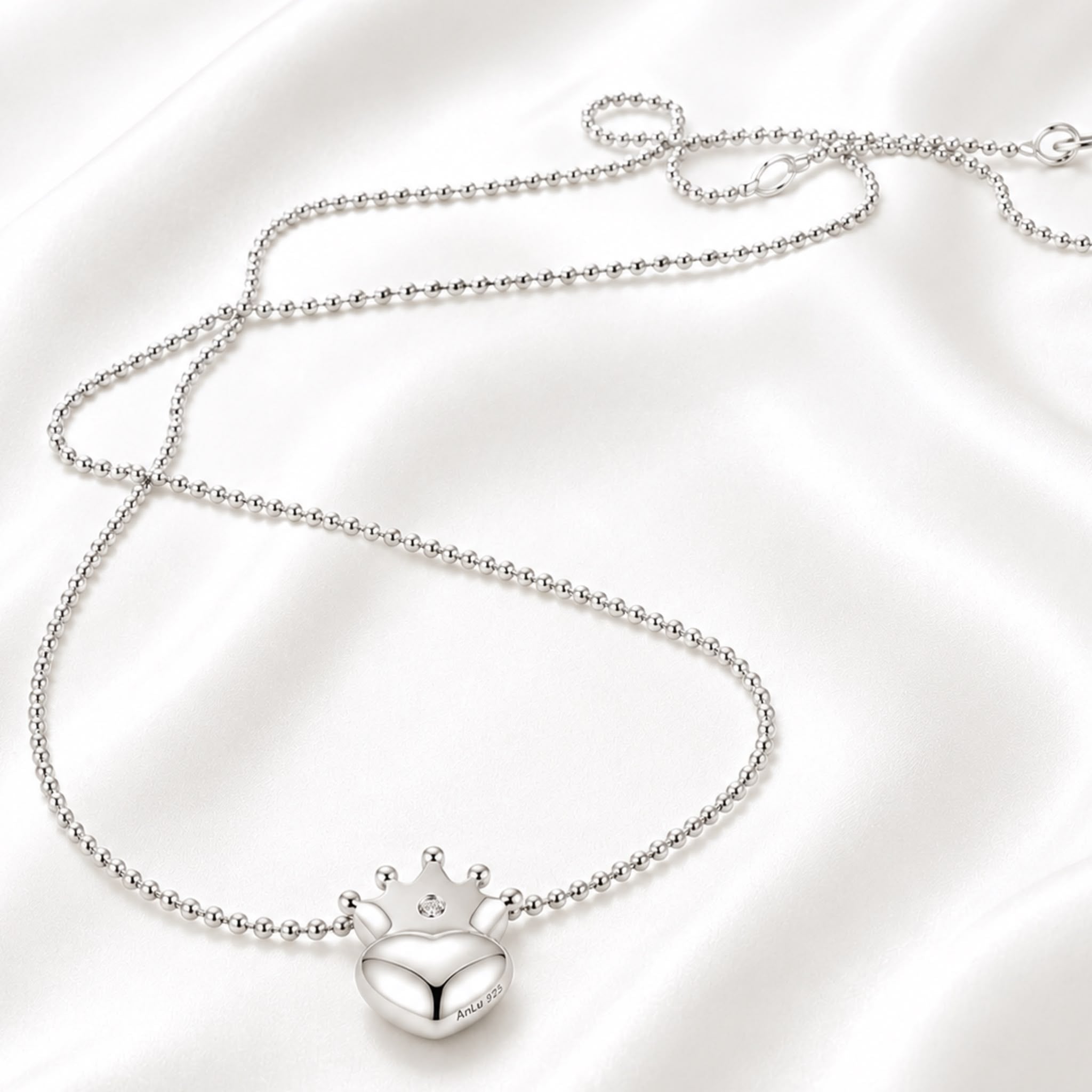 AnLu Petite Princess Halskette – 925 Silber, rhodiniert