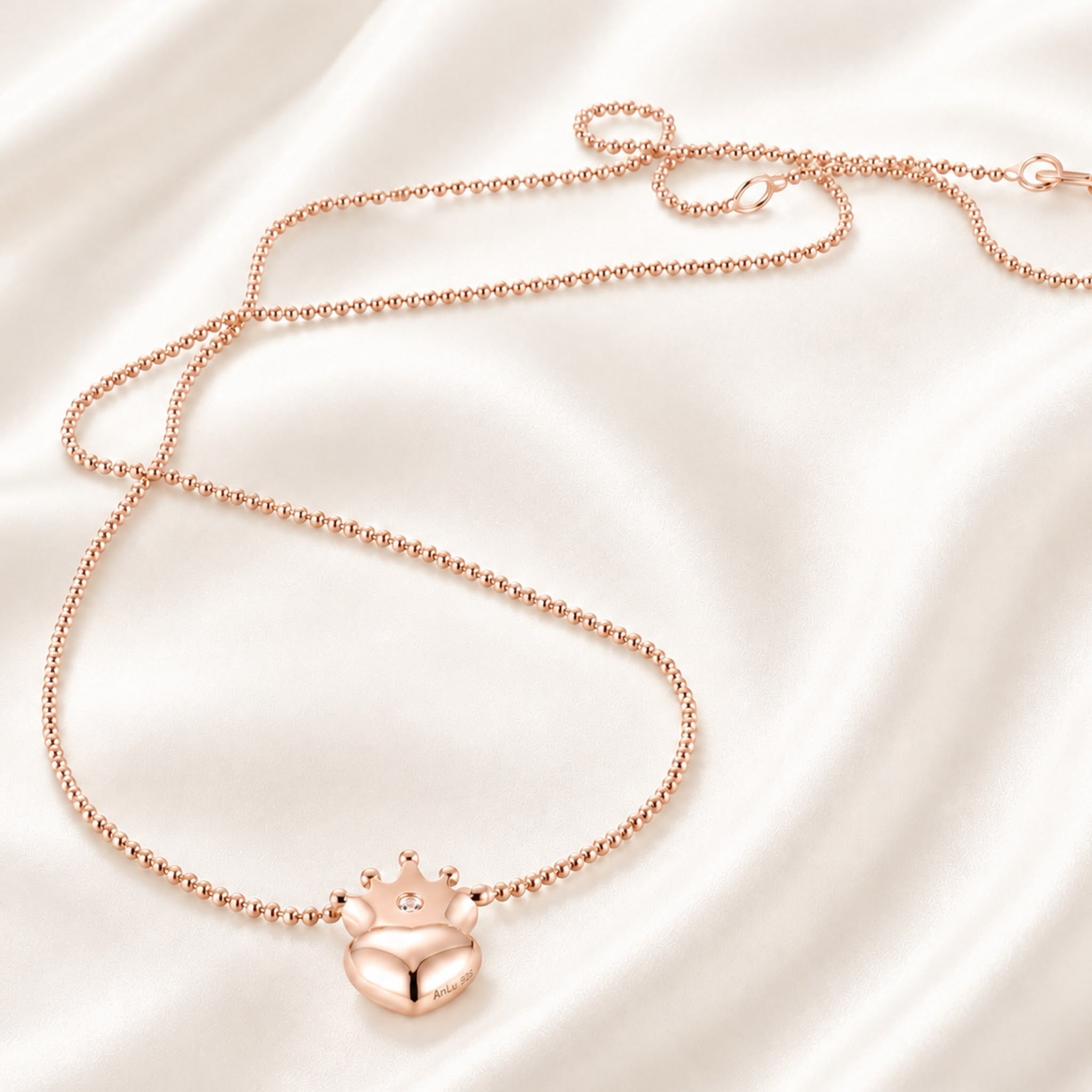 AnLu Petite Princess Halskette – 925 Silber, rosévergoldet